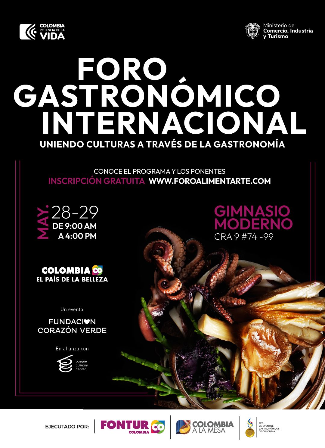 LA FUNDACIÓN CORAZÓN VERDE EN ALIANZA CON BASQUE CULINARY CENTER PRESENTA: LA DÉCIMO PRIMERA EDICIÓN DEL FORO GASTRONÓMICO INTERNACIONAL DE ALIMENTARTE