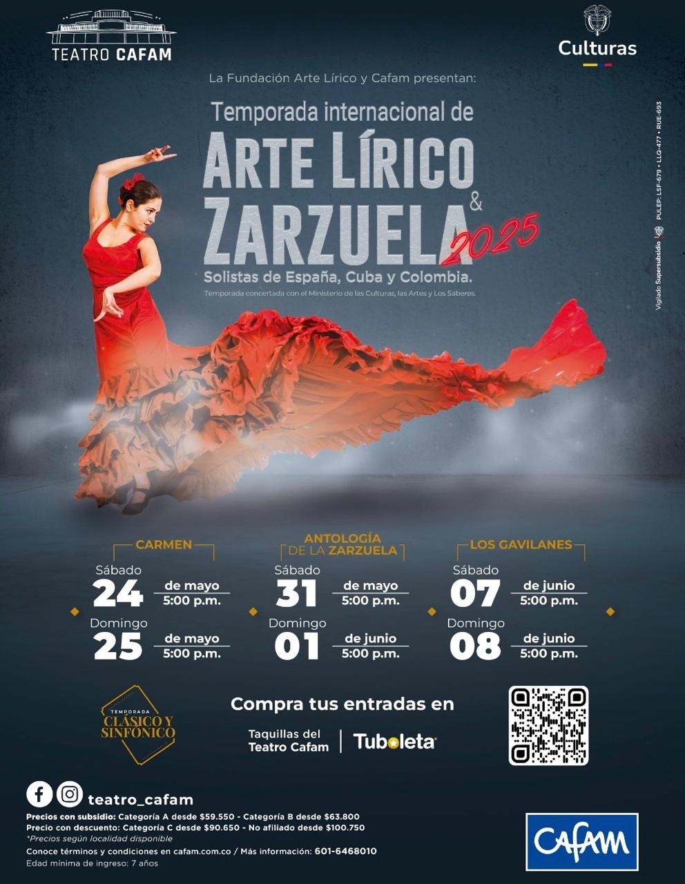 Carmen, Antología de la Zarzuela y Los Gavilanes: La mejor zarzuela se vive en Bogotá este mayo y junio