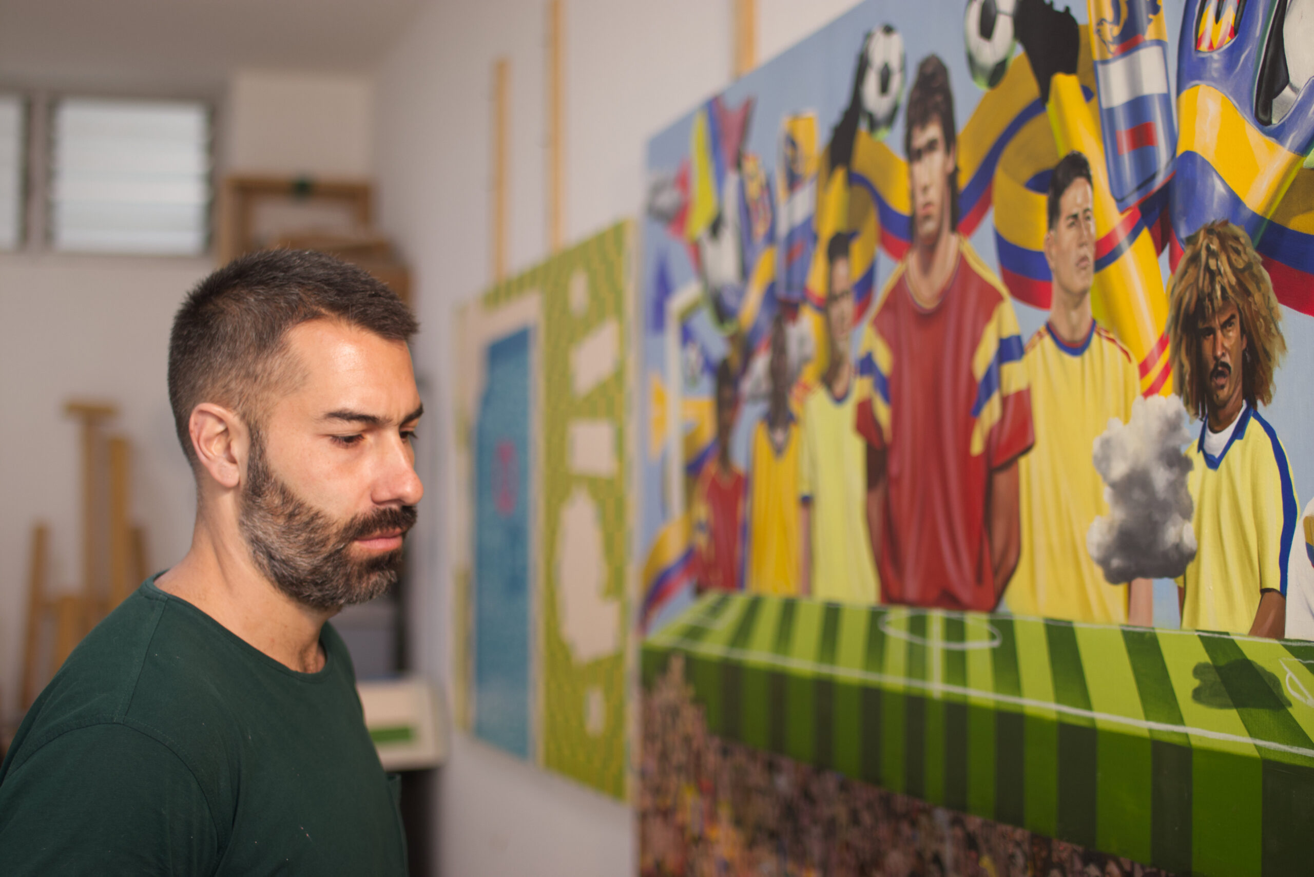 La primera obra colombiana en Samsung Art Store celebra el fútbol y el arte con la firma de Esteban Ocampo
