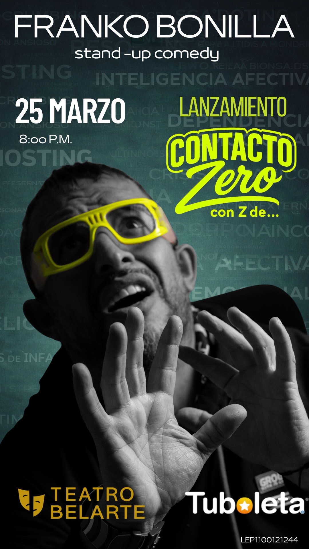 Franko Bonilla presenta en el Teatro Belarte su espectáculo más personal: “Contacto Zero”
