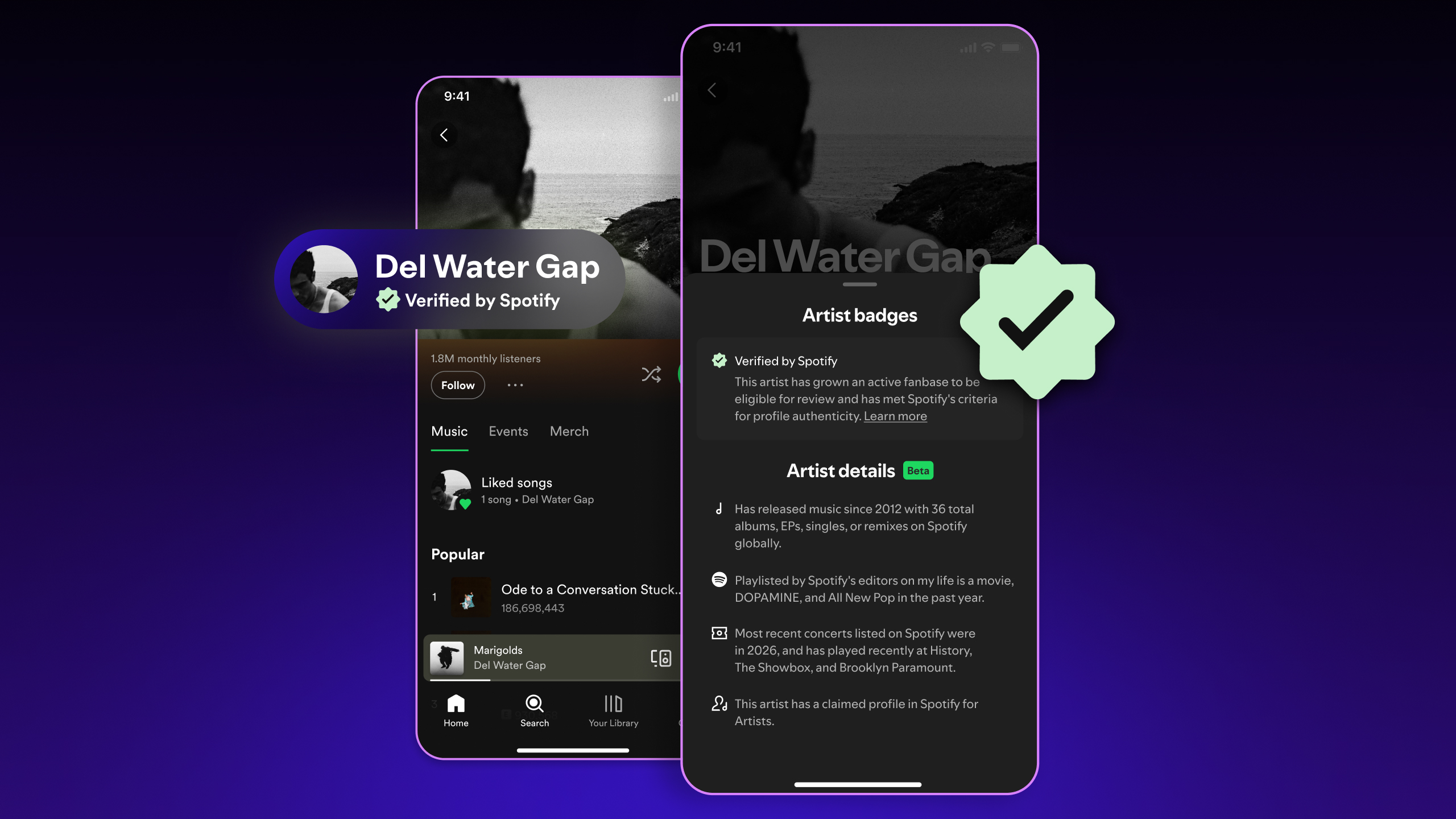 Spotify presenta su sistema de verificación para identificar artistas auténticos