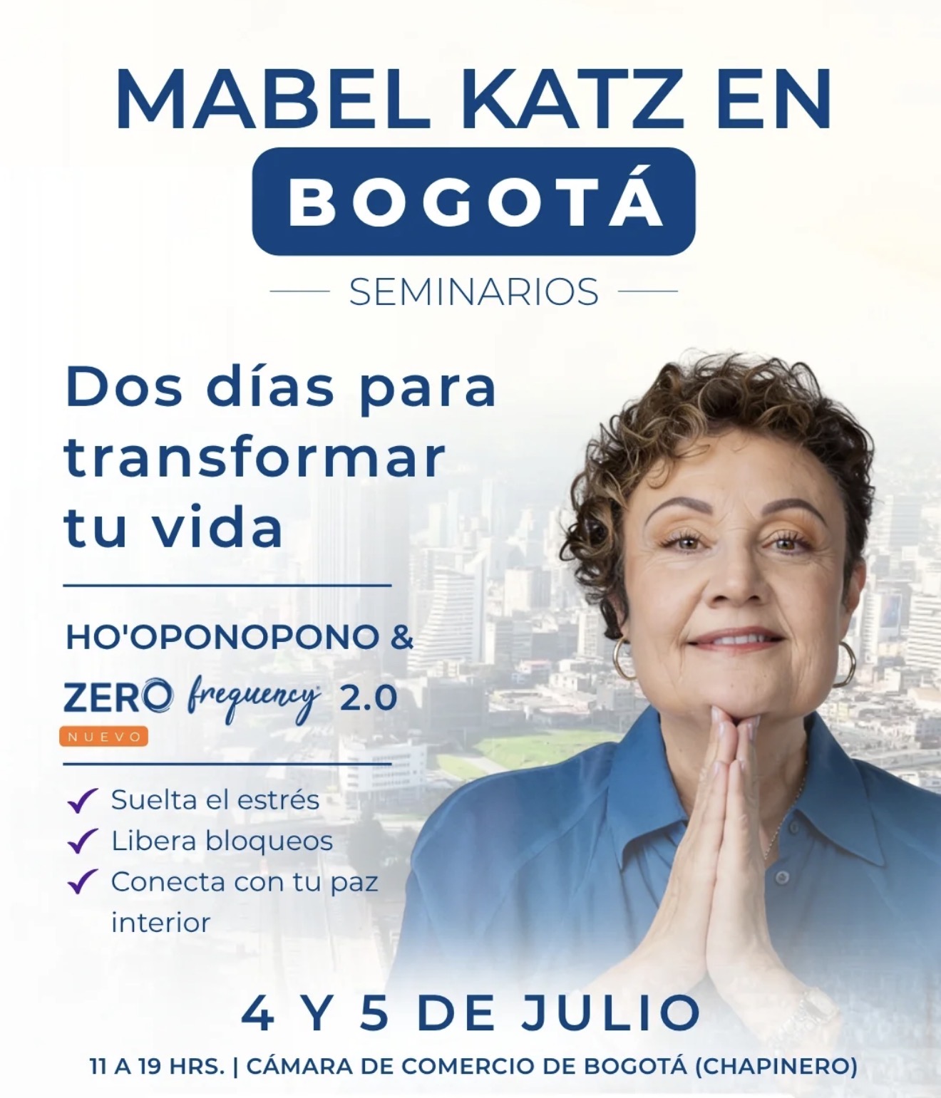 Paz interior, bienestar y crecimiento personal: los seminarios de Mabel Katz que llegan a Bogotá