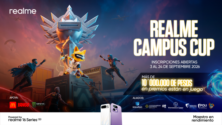 Gaming universitario: realme abre las inscripciones para la Campus Cup Colombia 2026